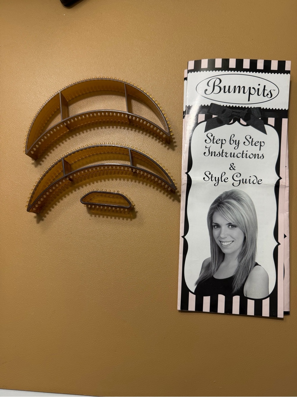 Bumpits Hair Volumizing Leave-In 3 Inserts Comb With Styling Guide As-Seen-On-TV